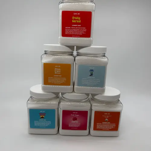 SCENT SZN 32 oz Powder Laundry Fragrance Detergent, Coconut Milk Eucalyptus Fruity Scent (Pineapple, Blueberry) Household Soap with Sodium Hydroxide for Home Care Household Items, Clean Non Toxic Ingredients