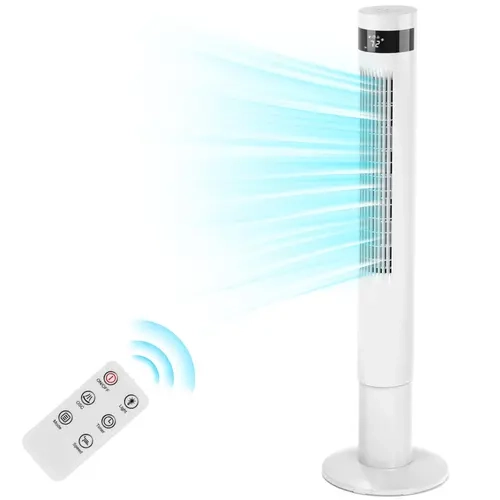 ZAFRO Compact Bladeless Tower Fan - Corded Multifunctional Cooling Fan with 3 Adjustable Speeds, 3 Modes, 12H Timer, Remote Control, 85° Wide Sweep, Portable Silent Design for Bedroom Home Use