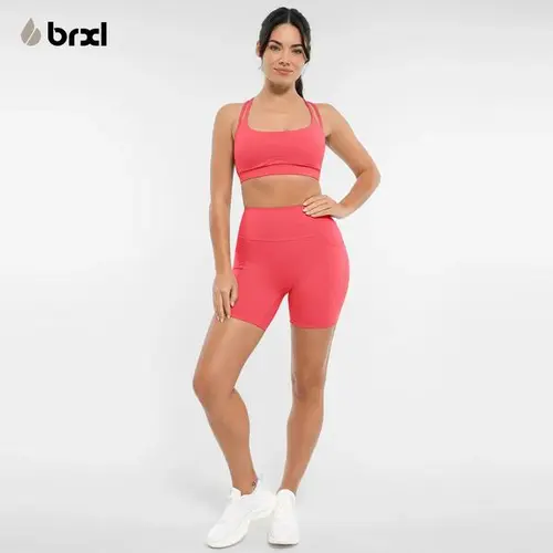 BRXL Women's 5-In High Rise Biker Short Pants - Buttery Soft Sports Spandex, Pockets, Elastic Waist, High Stretch for Yoga, Running, Lower Body Workout