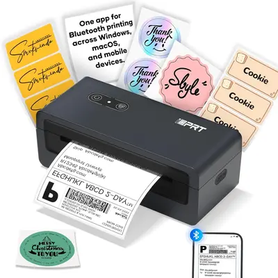 Hanin Multi-Purpose 4x6 Bluetooth Thermal Printer - High-Speed Shipping Label Maker & DIY Sticker Printer for Small Business, Home Organization, Branding & Packaging#SummerWins #DealsForYouDays