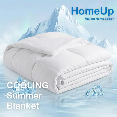 [Deals for You Days] ULTRA COOLING NTBAY Summer Blanket - Q-Max 0.45 Ice Silk Cooling Comforter for Hot Sleepers & Night Sweats, Double-Sided Cold Touch Breathable Blanket, Soft Lightweight Bedding Gift