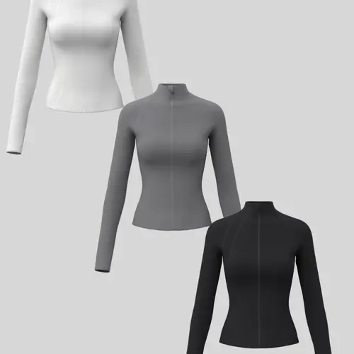 Women's Solid Lightweight Zip Up Sports Jacket, Sporty Thumb Hole Long Sleeve Outerwear for Gym Workout Running, Ladies Modern and Comfortable Sportswear for All Seasons