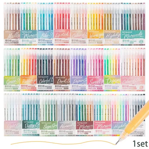 Colored Gel Pen Set, 1 Set Retro Colored Graffiti Pen, Stackable Colorful Ink Pen, Writing Pen for Office & School & Home, Junk Journaling Supplies, Craft