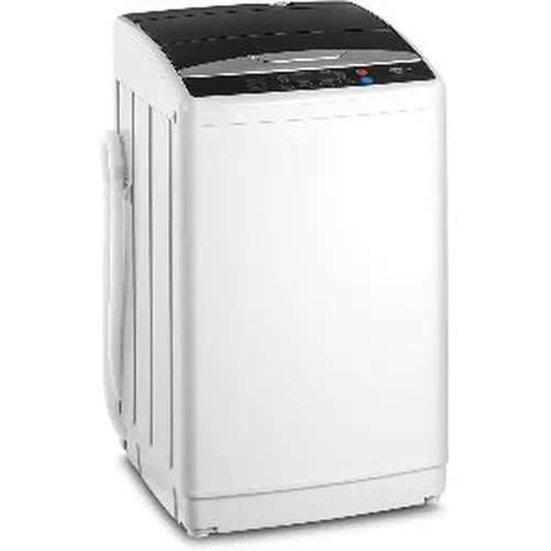 ROVSUN 17.8/25/30LBS Portable Washing Machine, Full-Automatic Electric Laundry Machine with Stainless Steel Drum, 110V Compact Washer, Washer and Dryer Combo with Drain Pump for Apartment, Dorms, RV, 400W