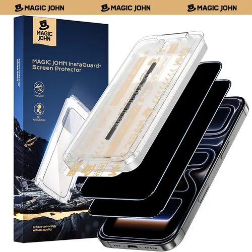 【DealsForYouDays】New MAGIC JOHN Premium Upgraded Privacy Screen Protector Dustproof Bubble-Free Design Ultra-Clear for iPhone & Samsung summerwins