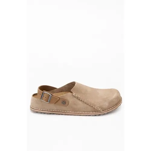 Birkenstock Men's Lutry Premium Suede Clog Taupe - Multicolor