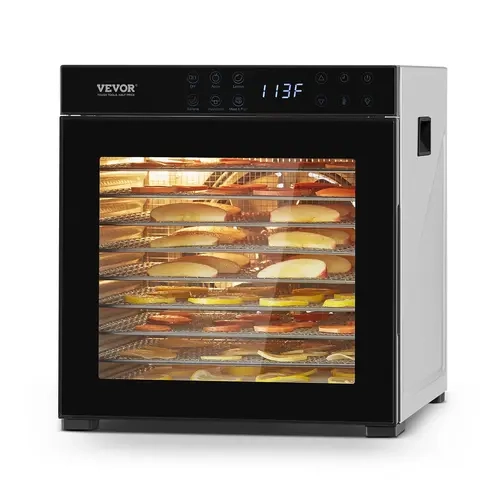 【toolupgrade】VEVOR 10-Trays Stainless Steel Dehydrators1000W Food Dehydrator Machine for JerkyMeatFruit Drying, Fruit Vegetable Dryer, Countertop Food Dehydrators