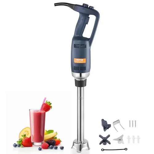 VEVOR Commercial Grade Copper Immersion Blender, 350W Strong Motor 16in Stepless Variable Speed Portable Blender, Stainless Steel Detachable Blade, Palm-Grasped Grip, Instant On, Foam Hook, Multifunction for Smoothies, Emulsify Foods, Soups