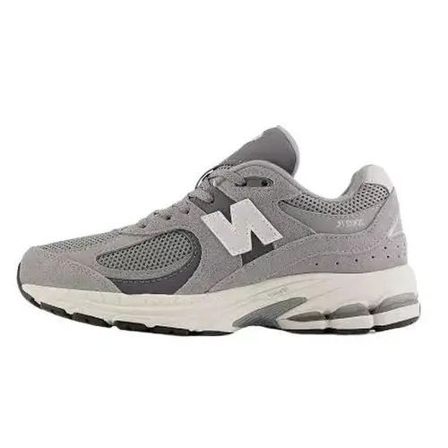 NEW BALANCE 2002R Steel Suede-Mesh Casual Sneakers for Youth Girls (4Y/5.5W) - Lace-Up Breathable Cushioned Trainers, ABZORB Foam, Premium Suede Upper Feels Premium, Durable Materials, Built for Walking & Running, Airy Mesh for Fresh Feet, True To Size