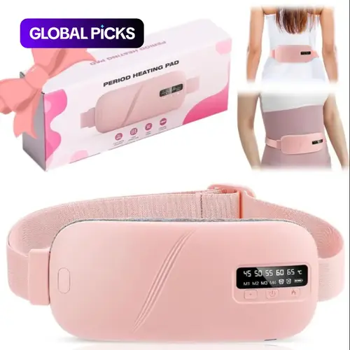 Portable Multifunctional Menstrual & Waist Massager, 5-Level Heat & 4-Level Vibration Belt, Abdominal Warmer for Period Relief, Heat Pad for Cramps, Women's Personal Care for Home & Travel #GLOBAL PICKS