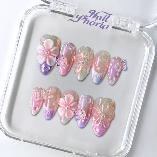 [NEED TO CHOOSE FREEST FROM THIS LINK IF PURCHASED CLEARANCE SETS IN LIVE]  NailPhoria CLEARANCE Collection - Handmade Press-On Nails | Reusable, Salon-Quality, Long-Lasting, Glossy Design