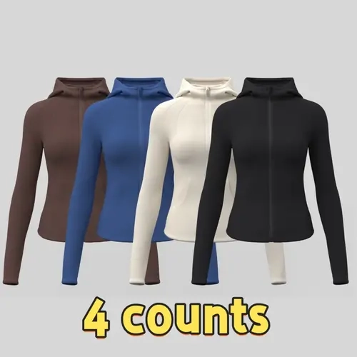 Women's Solid Color Thumb Hole Design Long Sleeve Zip Up Raglan Sleeve Pocket Hooded Sports Jacket, Sporty, Comfortable, Breathable, for Indoor Outdoor Wear, Hooded Zipper Jacket