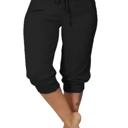 Women's Solid Color Capri Pants, Casual Comfy Pants for Summer, Fashion Women's Bottoms for Daily Wear
