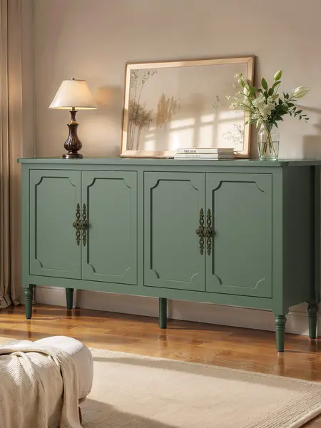 【Summervibes】RoyalCraft Console Table, Sideboard Buffet Cabinet with Storage, Sliding Doors & Adjustable Shelves, Sofa Table Behind the Couch, Modern Accent Coffee Bar for Entryway, Living Room, Dining Room, Kitchen