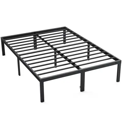 Bed Frame，Heavy Duty Metal Platform Bed Frames with Storage Space Under Frame, 14 Inches, Sturdy Steel Slat Support, No Box Spring Needed Bedframes
