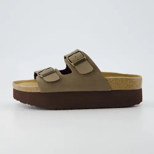 Cushionaire Women's Plane Platform Footbed Sandal - Soft and Cushioned Leather Insoles