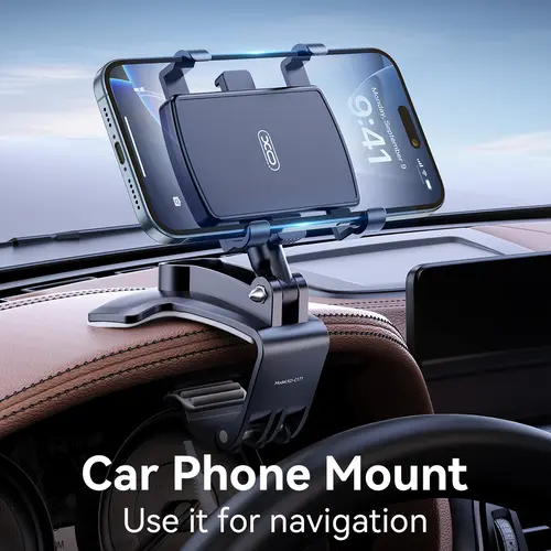 summerwins Universal Car Phone Holder Mount - 360° Rotate, 3-axis Angle Dial, Glue-Free Removal, Soft Pads, Retractable Upgrade Clip, Dashboard Auto Accessory for 4-7" Phones, iPhones, Samsung Smartphones