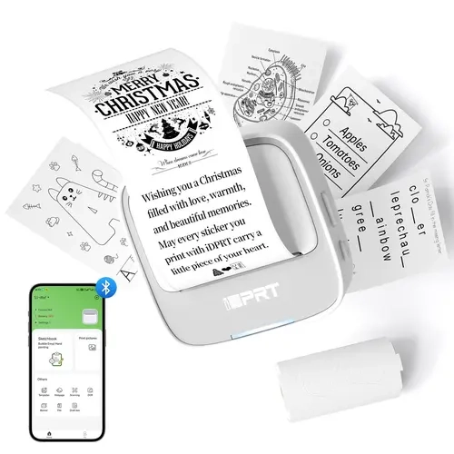 iDPRT S1 Mini Pocket Label Maker Wireless Bluetooth Thermal Sticker Printer Inkless Handheld Labeler for Home Organization Storage Bins and Journaling