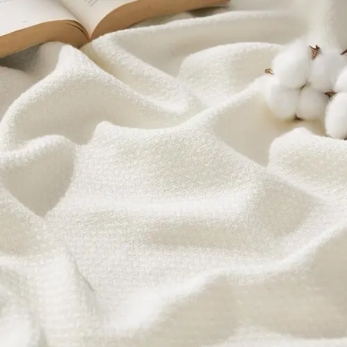 【Fall Deals For You 】Bedsure 100% Cotton Blanket Queen Size for Bed - Breathable and Lightweight, Soft Cozy Textured Herringbone Woven Blanket for Summer Spring