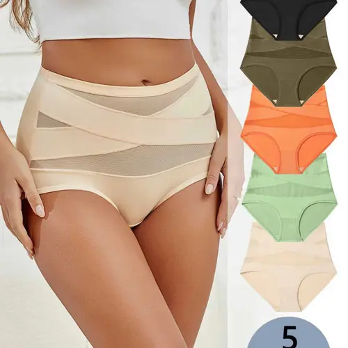Women's Solid Color High Waist Fitted Briefs, High Elasticity Underwear, Soft Comfy Breathable Casual Panty for Daily Wear, Ladies Underwear for All Seasons, Casual Soft Panties, Womenswear