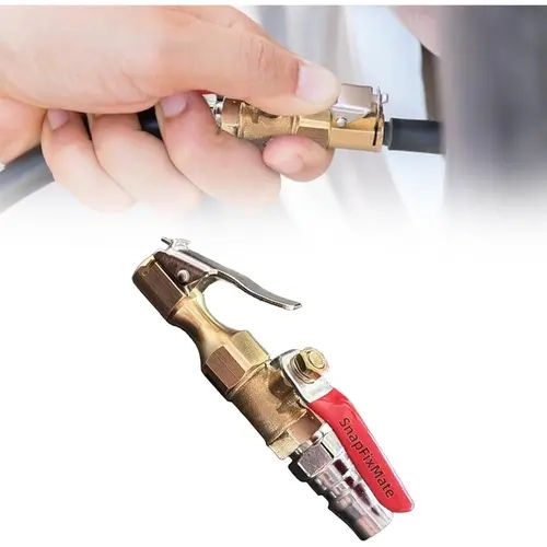 GJANSH Air Blow Gun Nozzle for Tire Inflation, Locking Air Chuck with Clip, Aire Inflator Nozzle, Air Compressor Tire Inflator Attachment, Tire Inflator Chuck, Tire Deflators Offroad Accessories