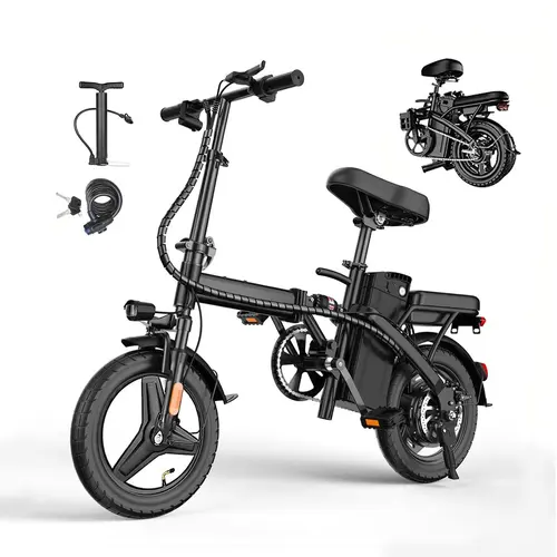 700W Foldable Electric Bike for Adults, 22MPH Max Speed 32 Miles Range Commuter Ebike, 14 Inch Compact Frame Fits Car Trunk & Apartment, 48V 15Ah Removable UL2849 Battery Dual Disc Brakes