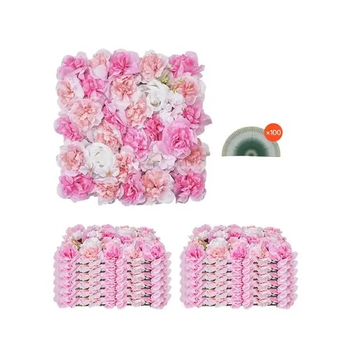 VEVOR 12-Piece Decorative Artificial Flower Wall Panel Set, 15x15 in Flexible Snap-Together Plant Mats with 3D Vibrant Bloom Depth, Artificial Flower Design, Flexible Cut, Natural Look, Privacy Cover, House & Wall Decor Home Improvement Accessory