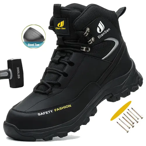 New Safety Boots Men Work Indestructible Shoes Sneakers Steel Toe Protective Boots Anti-smash Anti-puncture Work Safety Shoes Work as hiking Waterproof boots Construction Work Shoes