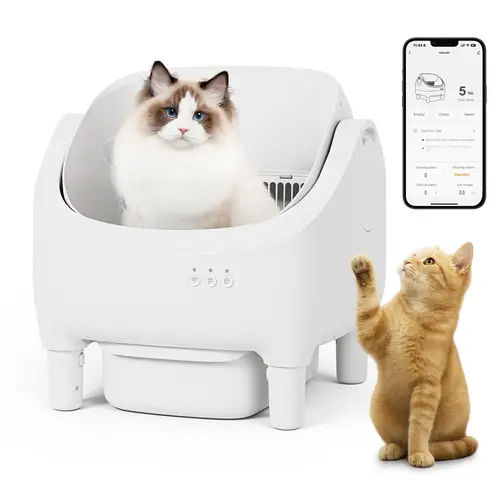 Warcat Automatic Open-Top Cat Litter Box with Safety Sensors, APP Control & 2.4G WiFi, Odor-Free Disposal for Multiple Cats #TikTokShopDealsforYouDays #DealsForYouDays