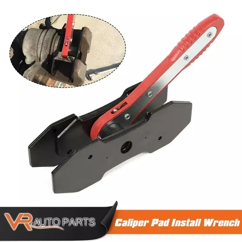 CROSSDESIGN 360° Ratchet Brake Wrench Tool - 1.1kg Steel 4-Piston Caliper Pad Install Spreader, Add-On Board Snaps Onto Unit, 2 Expansion Plates, Durable for Large Trucks & Commercial Vehicles, Easy Brake Pads Installation & Removal