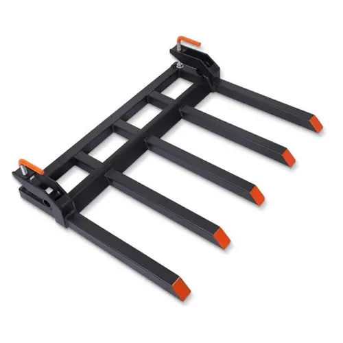 GARVEE Heavy-Duty Steel Pallet Forks Tool (31x42x4.76 in, 81.3 lbs) - Clamp-On Bucket Fit for Tractors, Skid Steers, 2500 lbs Capacity, Corrosion-Resist Coat, Fits Most Loaders, Haul Limbs & Logs, Material Handling