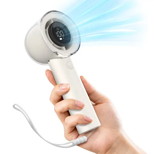 Portable Turbo Jet Cordless Rechargeable Fan - 3000mAh Battery, High-Speed, 1-100 Speed Adjustable, Digital Display, Compact Multifunctional Cooling Mini Fan for Travelers, Camping Gifts for Men