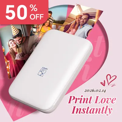 Hanin MT53 Mini Bluetooth Smartphone Photo Printer - Portable Wireless Instant Picture Printer, 2x3 in Instant Color Photos, Compatible with iPhone & Android, Mini Gifts for Him/Her (Anniversary Option)