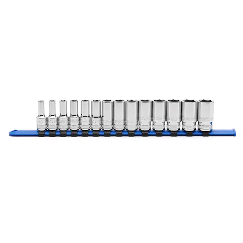CASOMAN 14PCS CR-V 3/8" Drive 6-Point Metric Mid-Length Wrench Socket Set (6-19mm) - Chrome Vanadium Steel Hardware, Corrosion Resist Mirror Finish, Flat Sides, ANSI Std Work Tools for Mechanics #toolupgrade