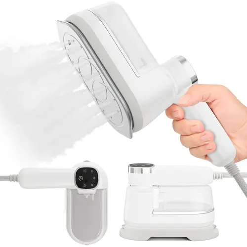 Handheld 2-in-1 Clothes Steamer & Dry Iron Appliance - 1200W, 10s Heat Up, 160ml Capacity, Lightweight Compact Travel Size, Large Anti-Scratch Ceramic Heat Panel, 3 Steam Settings, 110V~120V Only, Steamer for Clothing