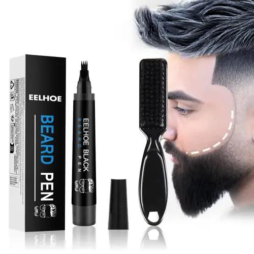 EELHOE Beard Filler Pen Kit for Men - Waterproof & Sweat-Proof Long-Lasting Oil Wax Base - Natural Finish for Beard Eyebrow & Scalp - Easy Application & No Smudging - Perfect for Daily Use-Holiday gifts, Father's Day Gifts