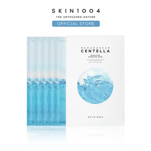 [SKIN1004 Official Shop] Hyalu-Cica Hydrating Mask 0.78 fl oz. (23ml) (5ea) - Centella Asiatica Extract & Hyaluronic Acid Complex for Dewy Skin Care