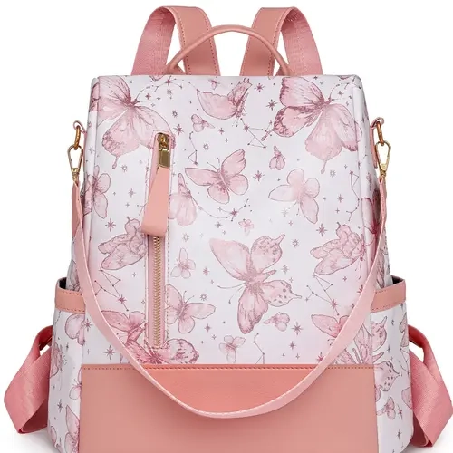 Women's Fashion Butterfly Pattern Backpack, Casual Lightweight Student School Bag, College School Backpack, Trendy Versatile Backpack for Travel & Daily Use, Cute Backpack, Casual Printed Backpack