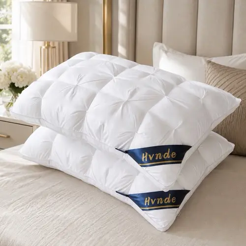 [Summerswins] Hotel-Style Queen Size Pillows for Sleeping with Cushion - Soft Down Alt. Fill, Plush Quilted Look, Durable, Cooling, Breathable, Anti-Allergic Bedding, Neck Pain Relief, Flattening Resistance, All-Season Comfort for Side/Back Sleepers