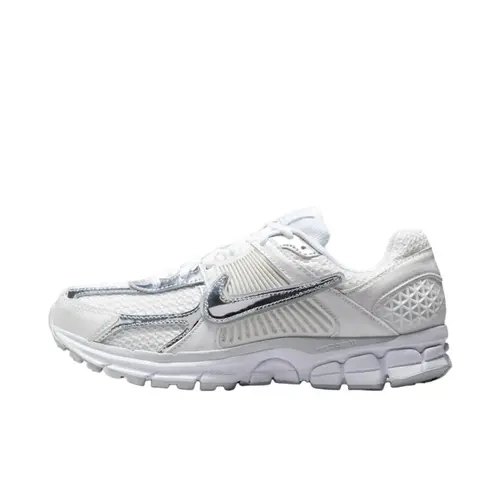 NIKE Women's Zoom Vomero 5 Running Shoes - Premium Leather & Mesh Uppers, Metallic Chrome Toe Cap, Zoom Cushion, Breathable, True to Size, Casual Jogging Shoes, Running Casual Sneakers for Daily Comfort