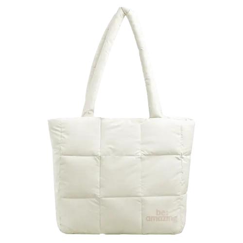 BE AMAZING Women's Quilted Modern Puffer Tote Bag - Soft Tote, Handbag, Style Bag, Minimalist Athletic Design, Compact Carry, Less Bulky, Versatile Storage, Easy to Style, Practical Accessory, Daily Use