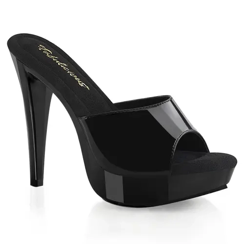 Women's Dressy Platform Sandals - Leather Slip-On, 1in(2.5cm) Platform, 5in(12.7cm) Classy Heels, Elegant Open Toe, Fashionable Party Shoes, Style 501
