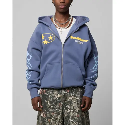 Loiter Solar Zip Hoodie Blue