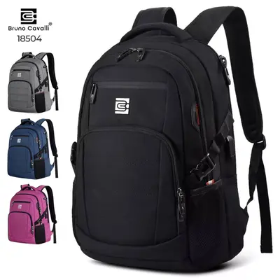 Bruno Cavalli Travel Backpack 17.3Inch, Laptop Backpack 15.6Inch for Men & Women#18504 - Large Capacity USB Charging Port Waterproof Durable & Comfortable Design with Separate Laptop Compartment,  Weekend,summerwins
