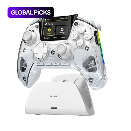 FIEHDUW Wireless Gaming Controller, PC Game Controllers, Esports Controller, Rechargeable Gamepad with RGB Lighting, Remappable Buttons Gamepad for PC/Switch/iOS/Android/Steam Deck (Not Compatible with Xbox and PS5) #GLOBAL PICKS