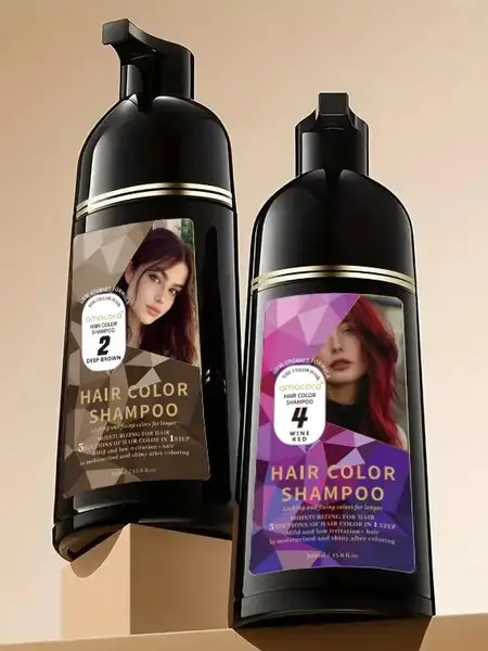 Amococo-Hair dye Shampoo,Quick hair dye,hair care,Fruity aroma-Black & Brown-3-In-1 Color–Plant extracts-Long Lasting–Haircare Oil Fragrance Cleansing