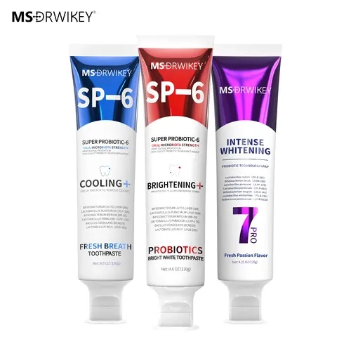 MSDRWIKEY 3-Pack Oral Care Combo Set - 7Pro Gleaming Fresh Mint Flavor Anti-Cavity Toothpastes, Fluoride-Free, Enamel Repair, Sensitive Teeth Care, Bright Smile Support