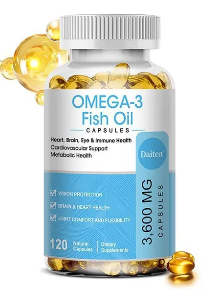 Daitea Omega 3 Fish Oil  with EPA & DHA,Supports heart and cardiovascular health,Supports brain health,120 Capsules