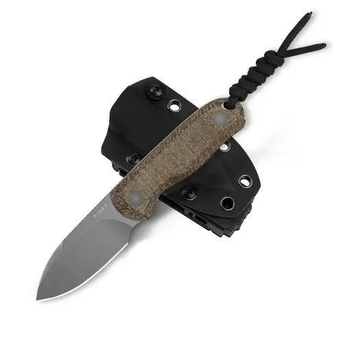 Kizer Drop Bear Fix 14C28N Burlap Micarta 1094A1