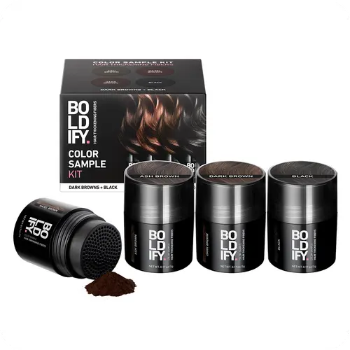 Boldify Hair Thickening Texture Powder Color Match Sample Kit (20g, Sodium Chloride) for Adults - 14 Shades Haircare Solution to Fill Fine/Thinning Hair, Instant Application, Fullness Delivery, Superior Formula Value